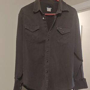 Wrangler Charcoal Button-Up Shirt